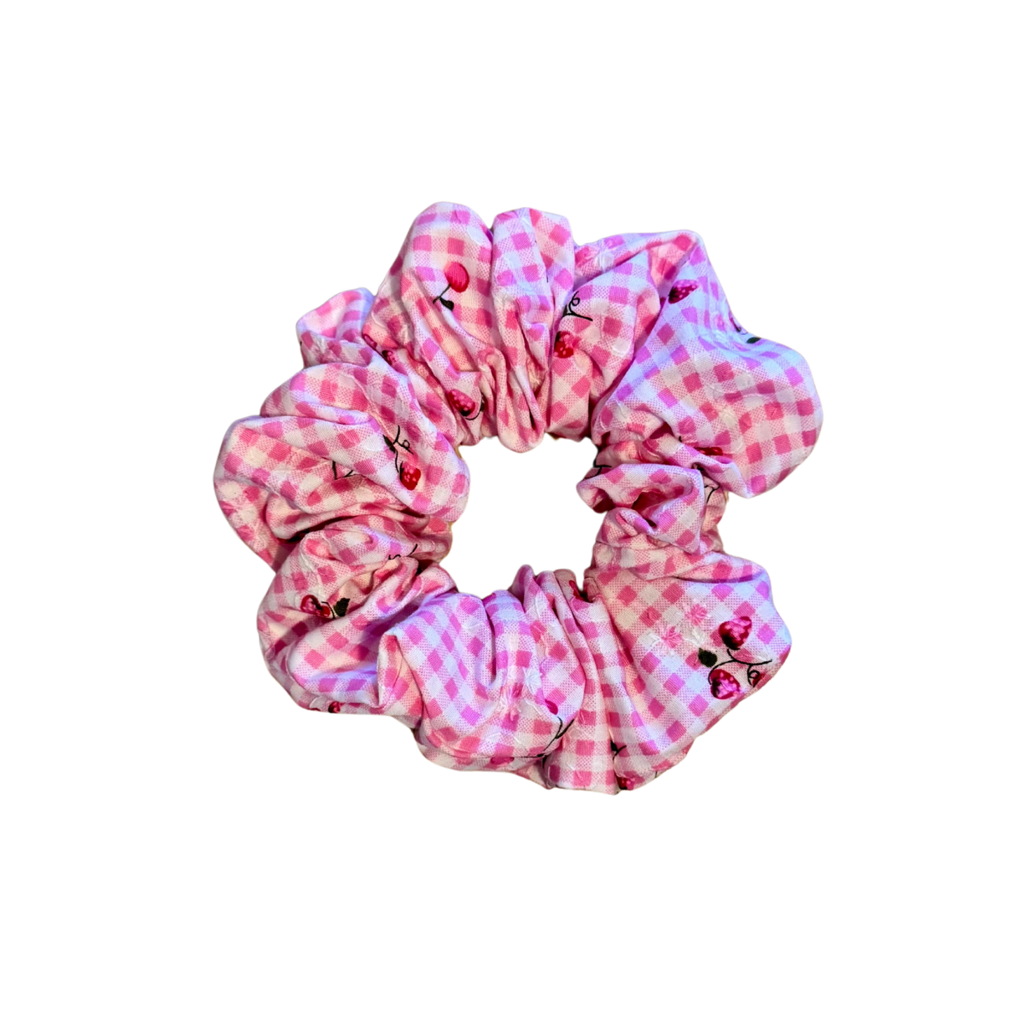 Cherry Picnic (Pink) Scrunchie