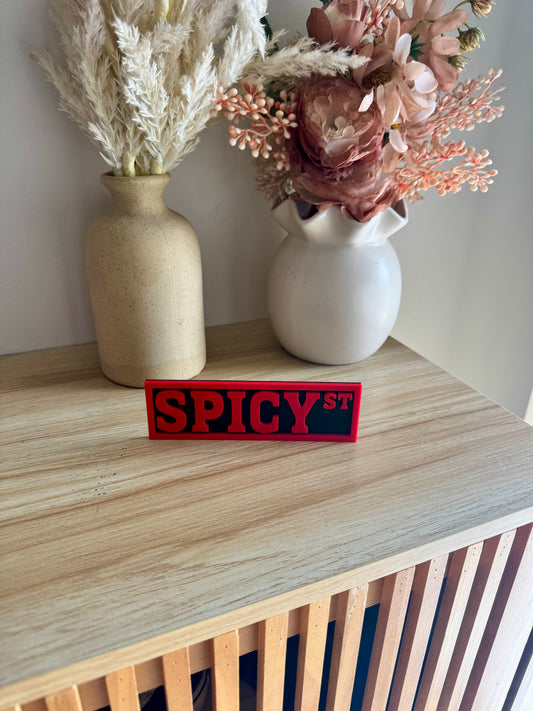 Spicy Bookshelf Sign