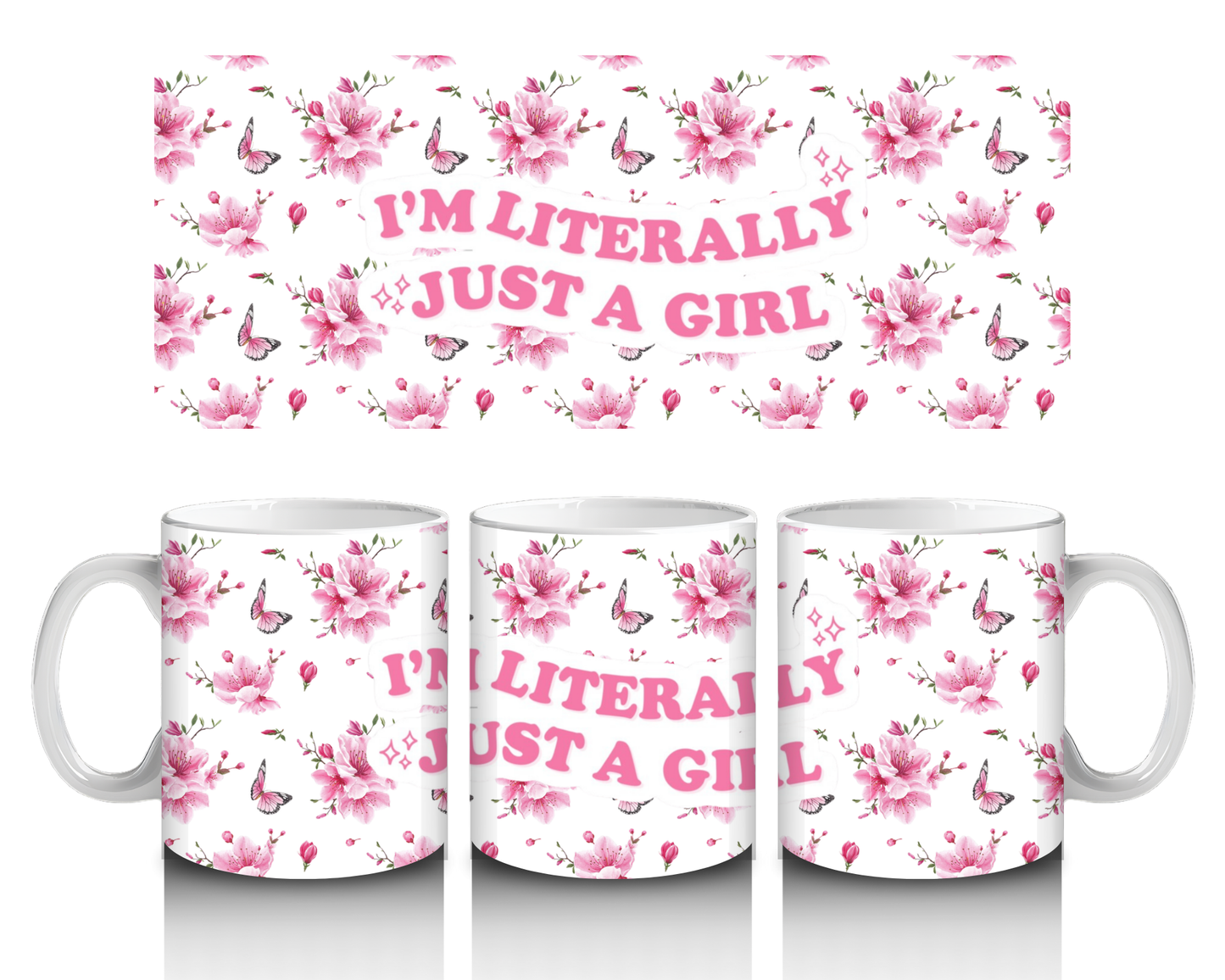 Just A Girl Floral Mug