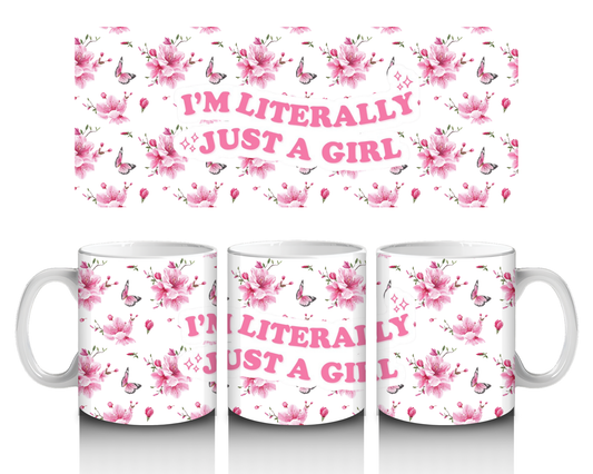 Just A Girl Floral Mug